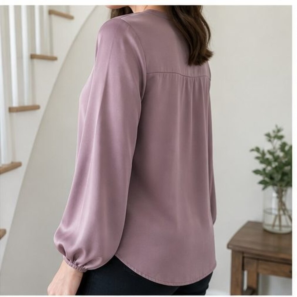 Mauve Ruffle Blouse - Picture 3 of 6